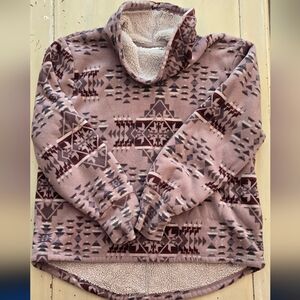 Fleece cowl neck sweatshirt